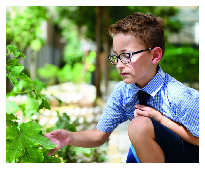 boy student at farm