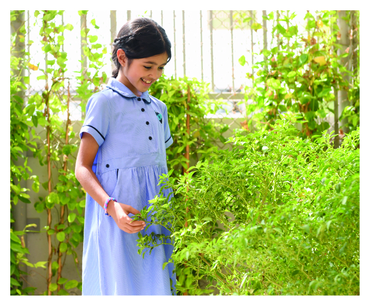 girl student at farm