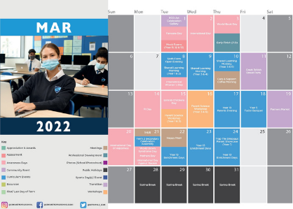 March Calendar 2022